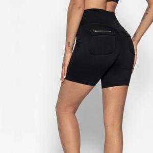 NWT Athleisure Black Zip Shorts.